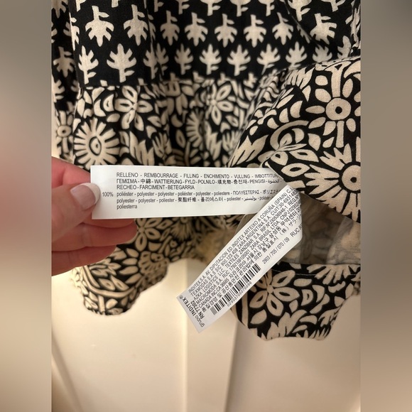 Girls Zara Black and Cream Patterned Dress Size 9 - Picture 3 of 6